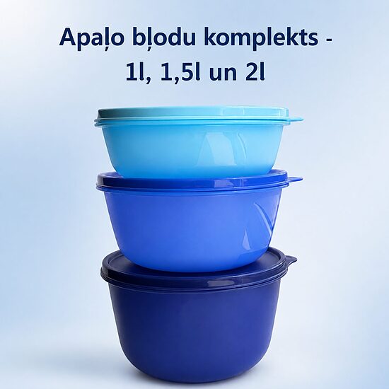 Apaļo bļodu komplekts - 1l, 1,5l un 2l (atlaide -18%)